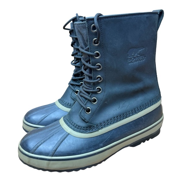Sorel Waterproof Snow Boots Men Size 11 Premium Leather Lace-Up- - Picture 1 of 10